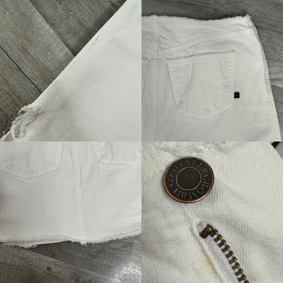 Y2K Abercrombie White Mid Rise Mirco Mini Skirt Faux Cut Waist Size 0 - Picture 7 of 8